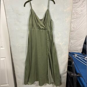 Lulus Sage Green Floor Length Dress